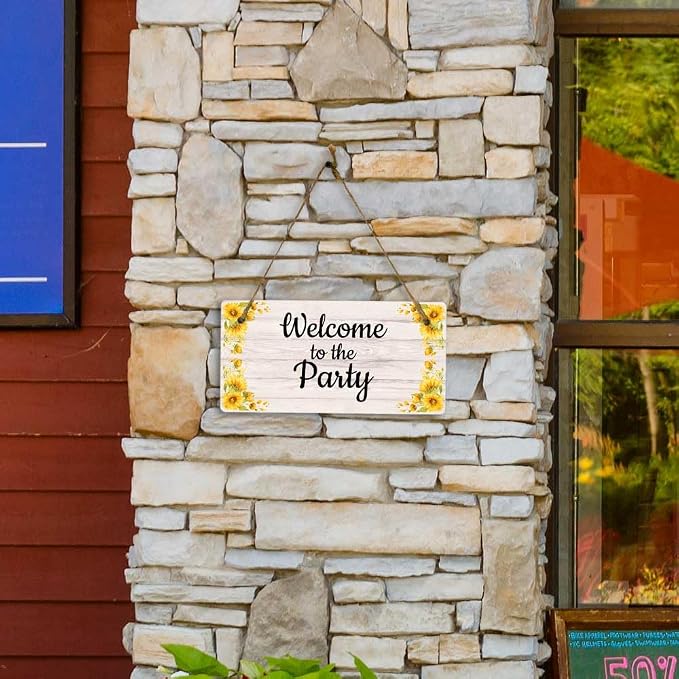 Signs ByLITA Sunflower Corners Rustic Wood Personalized Hanging Wall or Door - Image 2