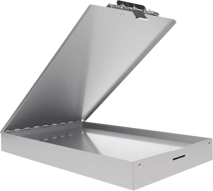 Saunders Metal Clipboard with Storage, Letter Size Paper Organizer, Steel Clip - Image 7