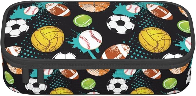 Sport Cool Ball Pattern Pencil Case Big Capacity Storage Pencil Pouch - Image 2