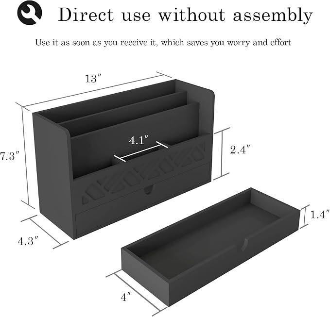 Bamboo Mail Organizer Countertop Desktop - Image 2