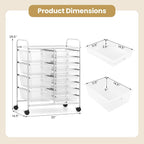 LDAILY 12 Drawer Rolling Storage Cart, Rolling Cart - Image 3