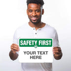 Custom Safety First Sign, OSHA Sign, 10x14 Inches, Rust Free .040 Aluminum - Image 2