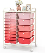 GLACER 15 Drawers Rolling Cart, Storage Cart by GLACERGrowupinhappiness