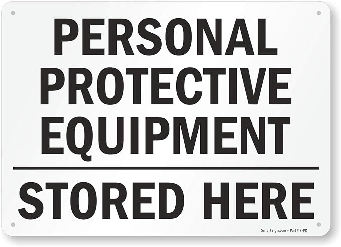 SmartSign "Personal Protective Equipment, Stored Here" Sign | 10" x 14" Plastic by SmartSign