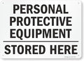 SmartSign "Personal Protective Equipment, Stored Here" Sign | 10" x 14" Plastic by SmartSign