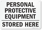 SmartSign "Personal Protective Equipment, Stored Here" Sign | 10" x 14" Plastic by SmartSign