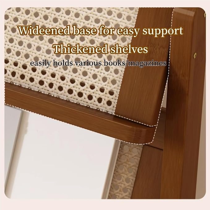 3-Tier Magazine Rack, Floor-Standing Magazine Holder, Bamboo Newspaper Stand - Image 6