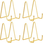 Decolore 4 Pack 4 Inch Display Stands Gold Plate Stands Metal Frame Holder Stand by Decolore