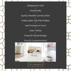 BLU MONACO | White Wooden Mail Organizer - Image 3