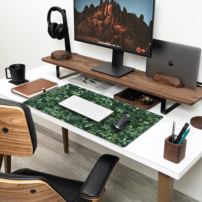 Cute Cat Kawaii Green Desk Mat - Image 3