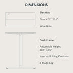 FitStand Adjustable Standing Desk, 47x24 Inches Home Office Desk - Image 6