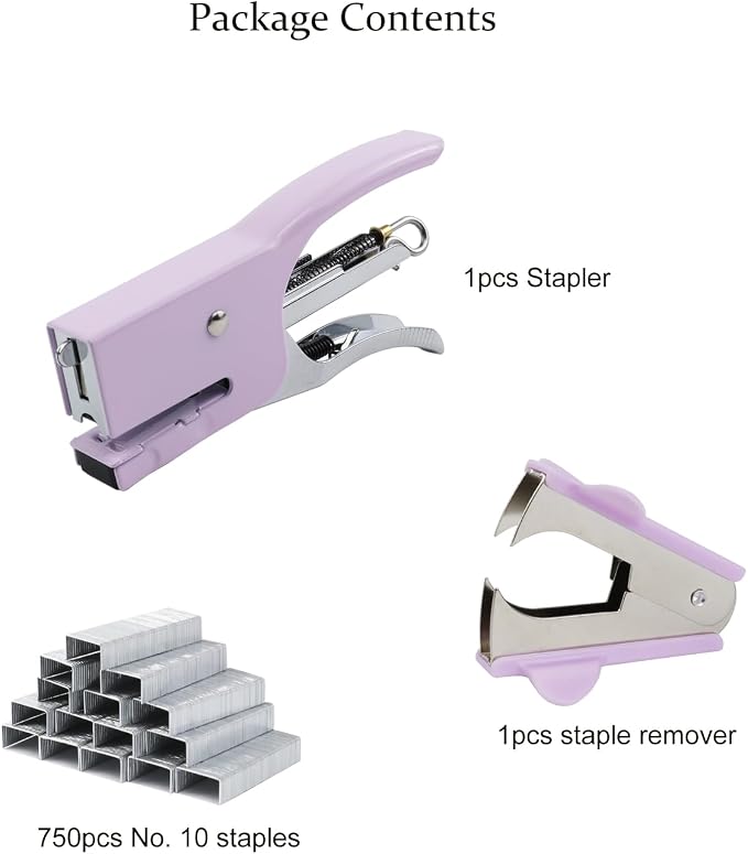 Aacehlh Small Hand-held Stapler Set, 15 Sheet Capacity, Includes 750Pcs Staples - Image 2
