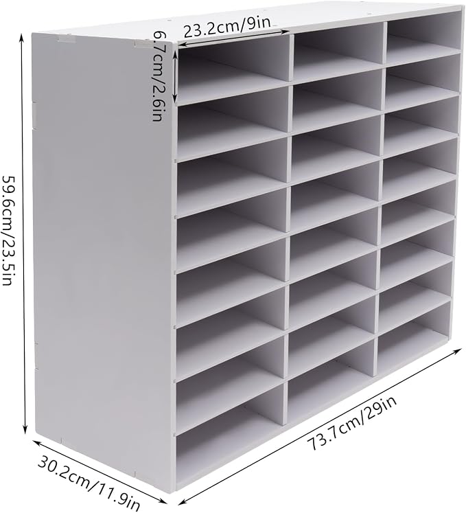 Literature Organizer with 24 Compartments | Adjustable Desktop File Sorter Mail - Image 4
