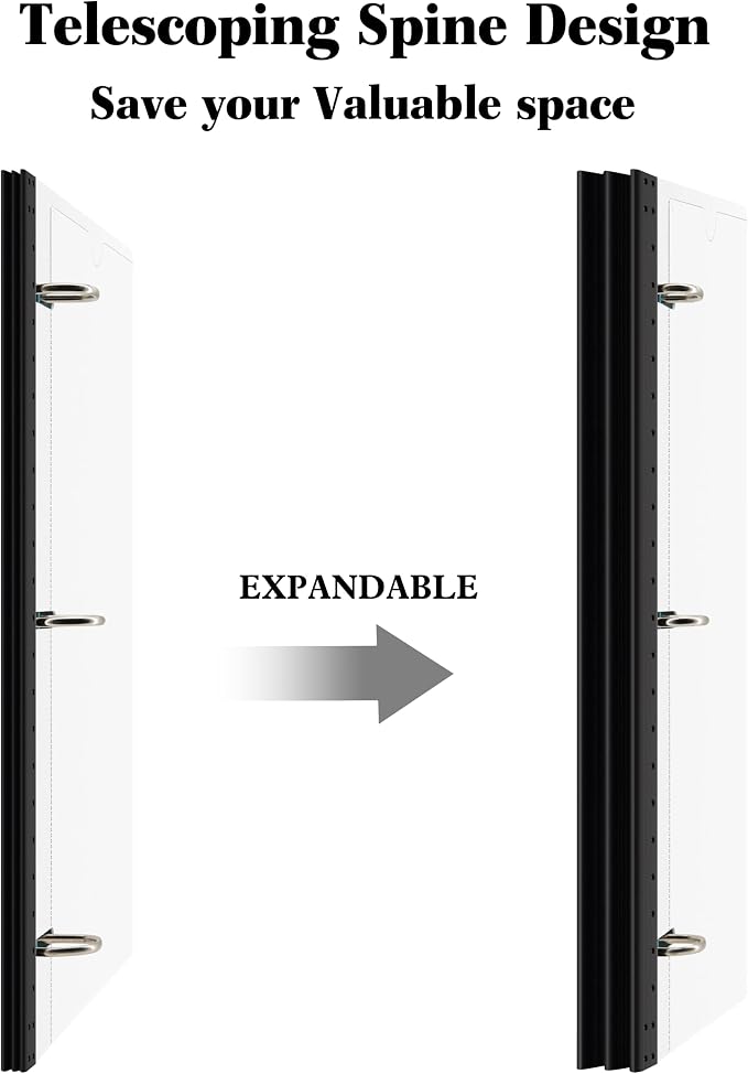 INFUN 1 Inch Telescoping 3 Ring Binder - Image 2