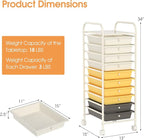 GLACER 10 Drawers Rolling Cart, Storage Cart - Image 3