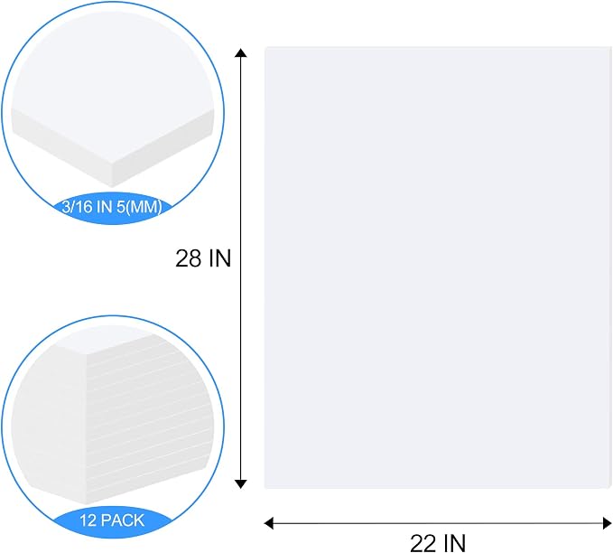 ToLanbbt 12 Pack White Foam Board, Displaying - Image 2