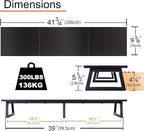 TEAMIX Black 42 inch Dual Monitor Riser, Wood and Steel Long Monitor Stand - Image 5