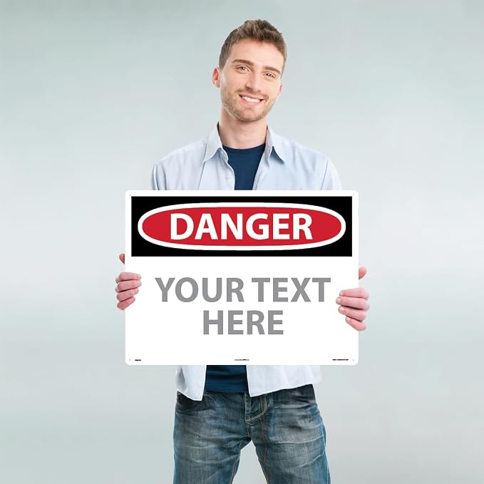 Custom OSHA Style Danger Sign 18" x 24" Plastic Sign, Customizable "Your Text - Image 2