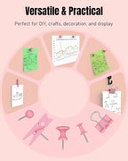 Uniclife 200 Pcs Thumb Tacks for Wall, Decorative Push Pins, Cute Thumbtacks - Image 4