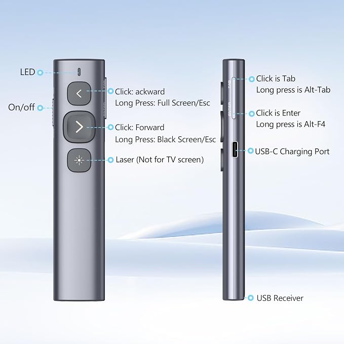 Norwii N95 Presentation Clicker, PowerPoint Clicker - Image 9