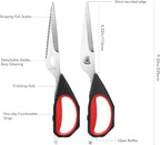 LIVINGO Kitchen Scissors, 2 Pack 9.25" Utility All Purpose Poultry Shears Heavy - Image 2