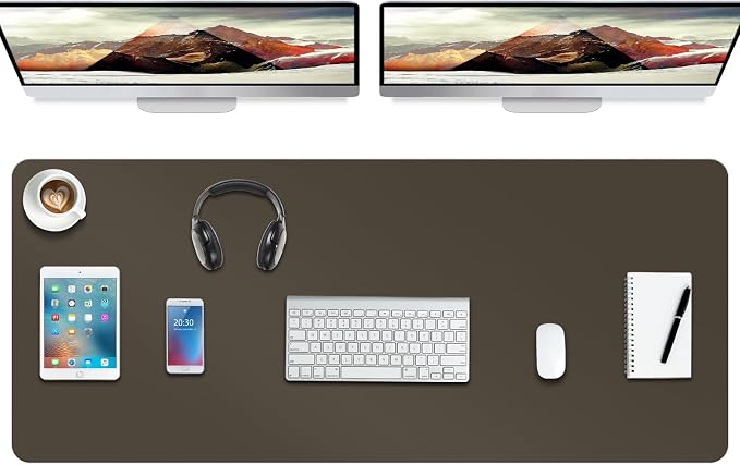 Boutilon Leather Desk Pad Protector, Non-Slip Mouse Pad, Laptop Desk Pad by Boutilon