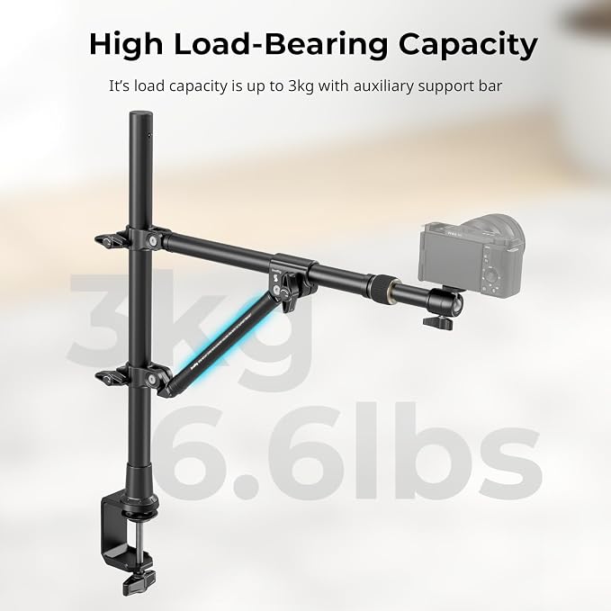 SMALLRIG Triangle Camera Desk Mount, Max. Load 3kg/ 6.6lbs, Overhead Mount - Image 5