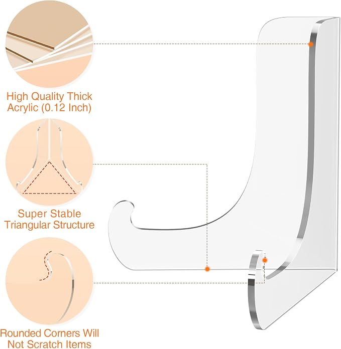 Dooiclear 5 Pack Acrylic Display Stand, Plate Stand - Image 3