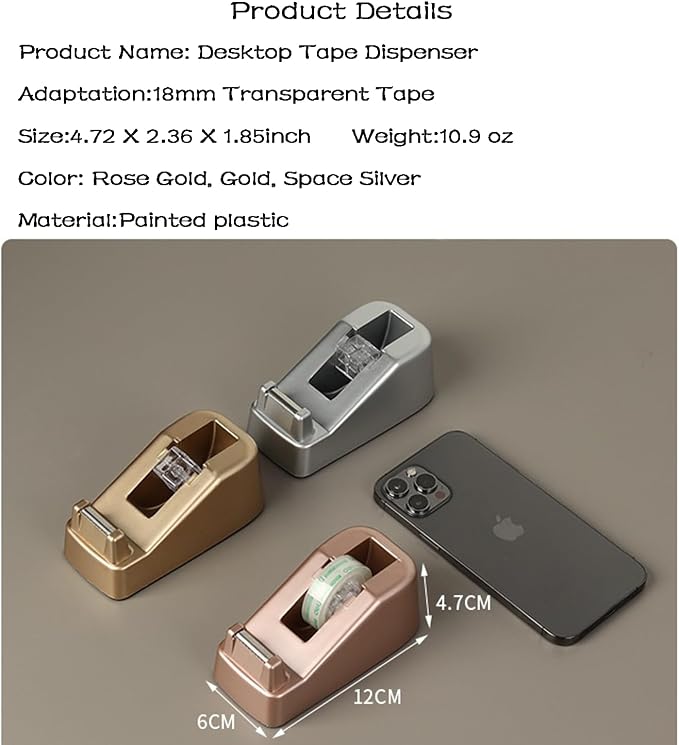Basics Desktop Tape Dispenser, Office Desk Tape Dispenser, Heavy Duty Desk - Image 2