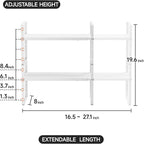 jkxoo 2Pack 16.5-27’’L Expandable Cabinet Shelf Organizers, Stackable Metal - Image 2