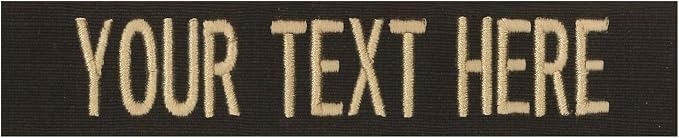 Custom Uniform Name Tapes Solid Colors. Dark Brown Fabric, 3.5 Inch Hook by NORTHERNSAFARI
