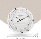 Presentime & Co 10" Farmhouse Series Wall Clock, Shiplap Style, Raised 3D - Image 6