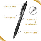 EYEYE G-103 Retractable Gel Pens Black 0.7mm, 50 Pack Medium Point Gel Ink Pens - Image 3