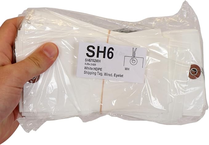 SmartSign 5.25 x 2.625 inch Blank White Shipping Tags - Image 4