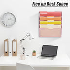 EASEPRES 5 Pocket Mesh Hanging Wall File Organizer, Wall Mounted Mail Paper - Image 6