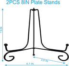 HENABLE 2PCS Premium Black Iron Plate Stands - Image 2