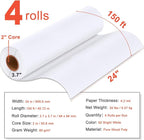 Plotter Paper 24" x 150', Engineering Drawings, Custom-Sized Prints (4 Rolls） - Image 2