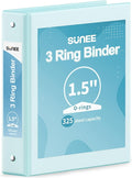 SUNEE 3 Ring Binder 1.5 Inch 1 Pack, Pastel Blue by SUNEE