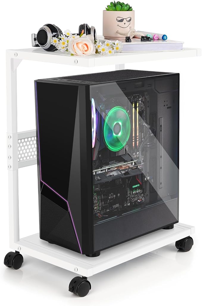 Bfttlity PC Stand Computer Tower Stand 2-Tier Metal CPU Holder by Bfttlity