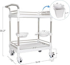 Mobile Utility Cart with Wheels Professional Medical Trolley Cart 220 Lbs Load - Image 2