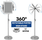 SENZHIYI Adjustable Poster Stand Holder Heavy Duty Snap Open Aluminum Pedestal - Image 3