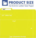 File Folder, PANDRI 120 Pack File Folder, 1/3 Cut Tab, Letter Size, Filing - Image 2