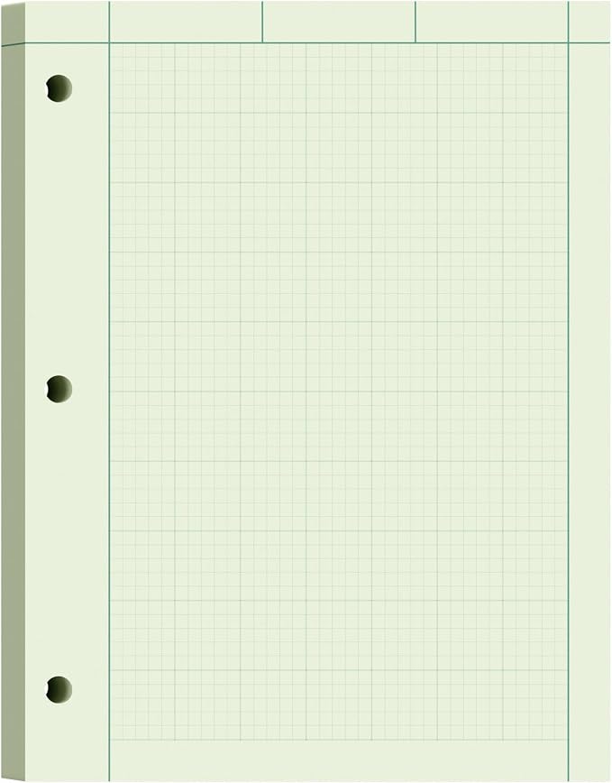 Engineering Paper 8.5 x 11, 100 Sheets Top Glue Binding Engineering Notebook by Aidunmis