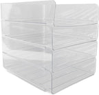 Jeanoko Desk Letter Tray Set Transparent Stackable Organizer - Image 4