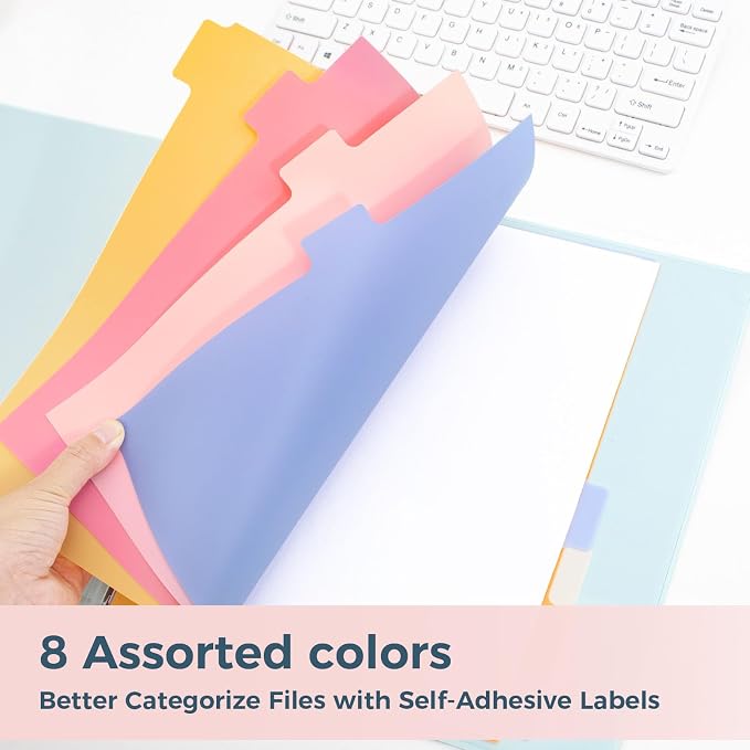 SUNEE 8 Tab Binder Dividers, Plastic Dividers - Image 6