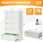 AFAIF 5 Drawer File Cabinets for Home Office, Metal Filing Cabinet - Image 3