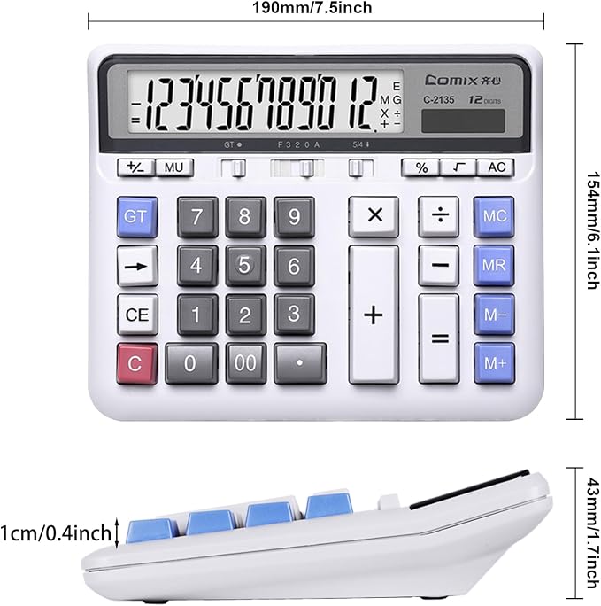 Comix Desktop Calculator Solar Battery Dual Power - Image 7