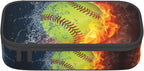 Softball Ball Pencil Case Big Capacity Storage Pencil Pouch Stationery Bags - Image 2