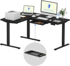 FLEXISPOT L Shaped Standing Desk, 63 x 47 Inch Electric Height Adjustable by FlexiSpot