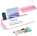 Desktop Glass Whiteboard with Storage, Desk Organizers and Accessories with by WALGLASS